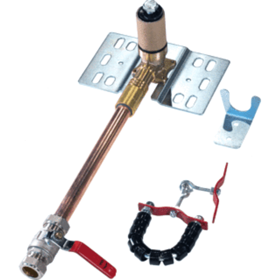 AJAX mounting/connection set fire valve hsp, stainless steel (RVS), 3/4", clamp, with valve