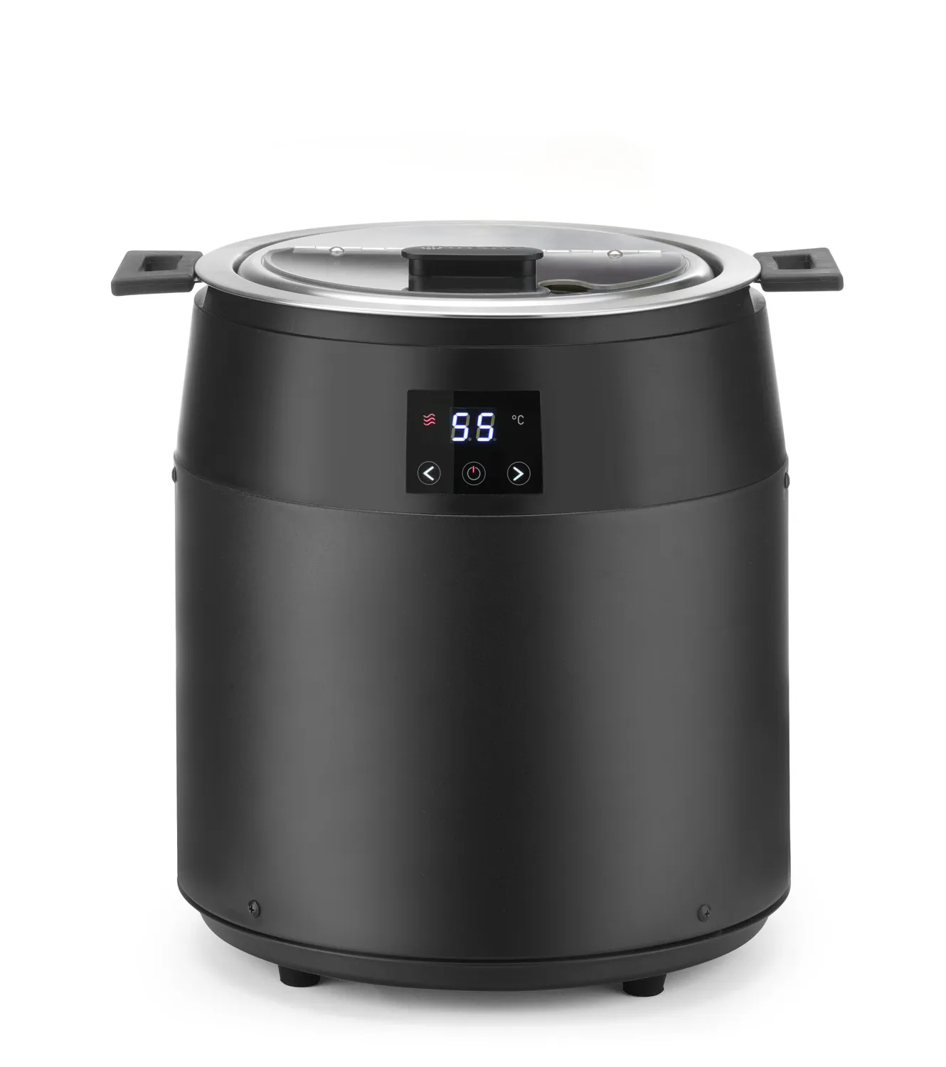 HENDI UNIQ Suppenkessel 8L – Herausnehmbarer Behälter, Glasdeckel, 35-85°C, 500W, Edelstahl/PP, Für Buffet & Catering