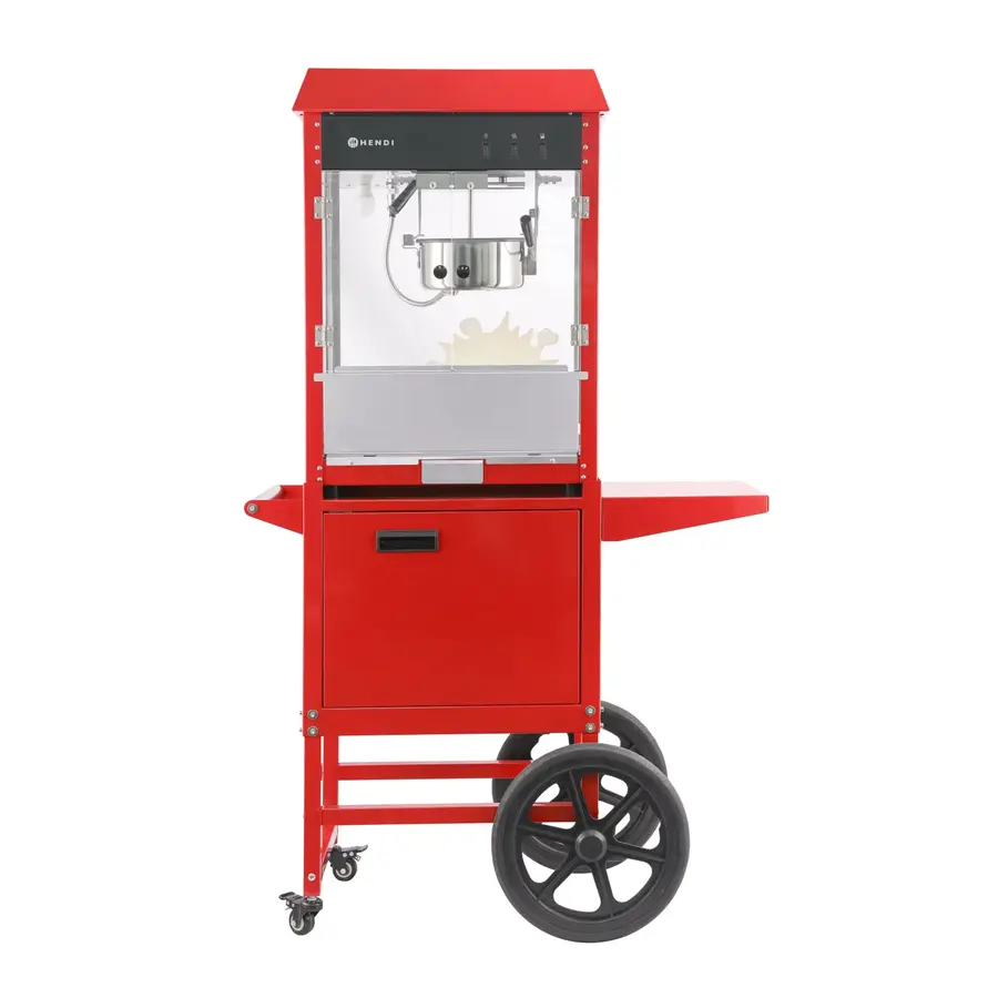 Popcornmaschine mit Wagen | 150 g pro Durchgang | Beleuchtet | 940 x 510 x (H) 1553 mm