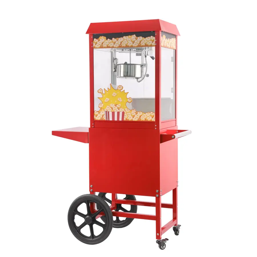 Popcornmaschine mit Wagen | 150 g pro Durchgang | Beleuchtet | 940 x 510 x (H) 1553 mm