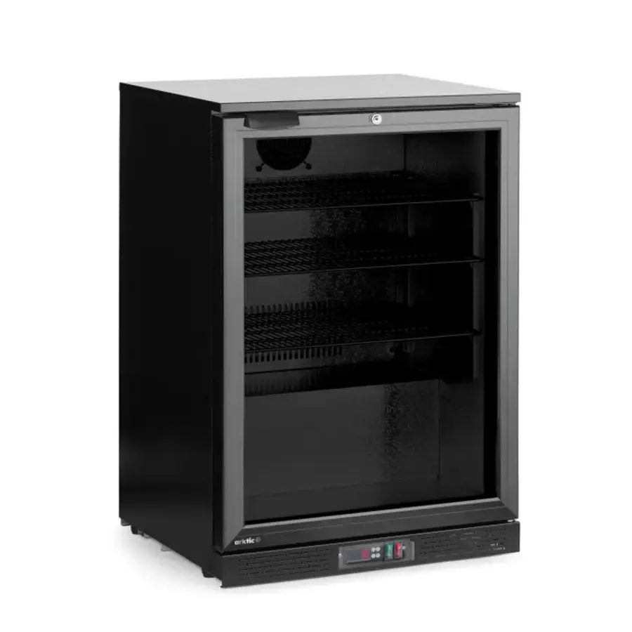 Backbar koelkast met glazen deur | zwart | 105 L | 600x530x(H)870 mm