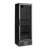 HorecaTraders Zwarte backbar koelkast met glazen deur | Zwart | 243 L | 600x530x(H)1820 mm