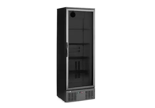  HorecaTraders Zwarte backbar koelkast met glazen deur | Zwart | 243 L | 600x530x(H)1820 mm 
