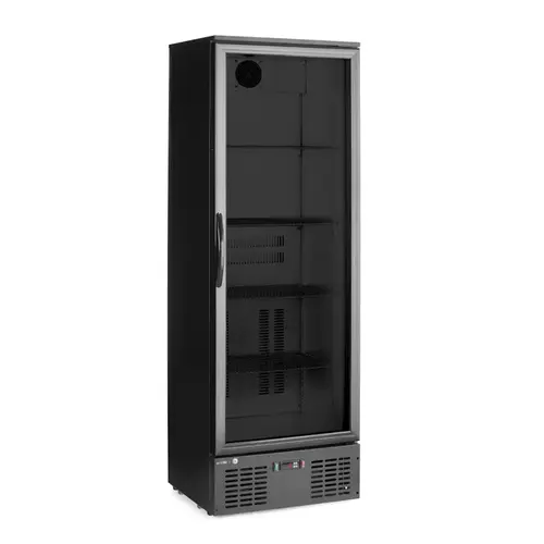  HorecaTraders Zwarte backbar koelkast met glazen deur | Zwart | 243 L | 600x530x(H)1820 mm 