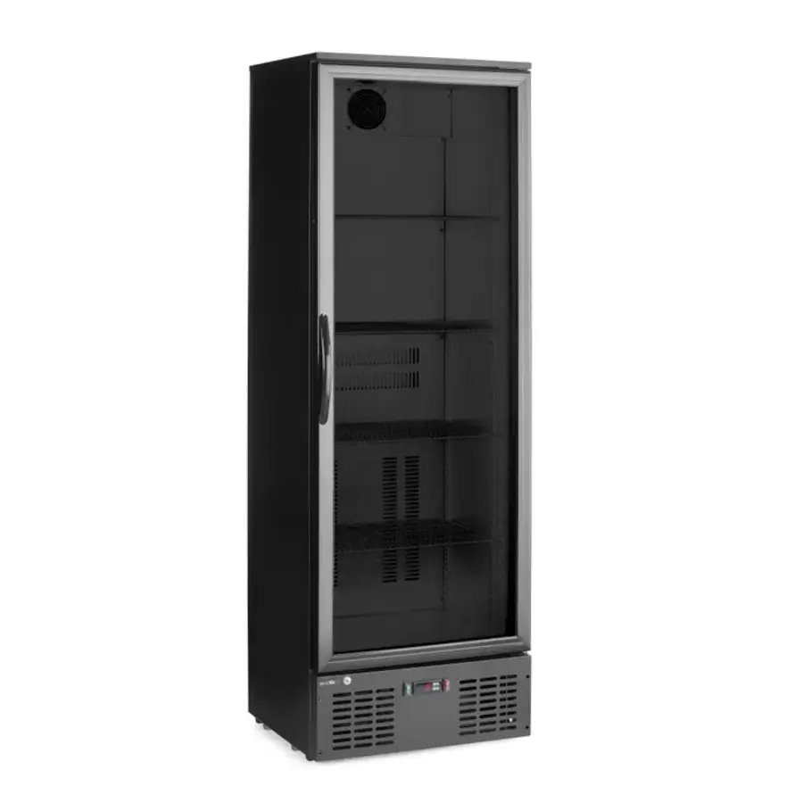 Zwarte backbar koelkast met glazen deur | Zwart | 243 L | 600x530x(H)1820 mm