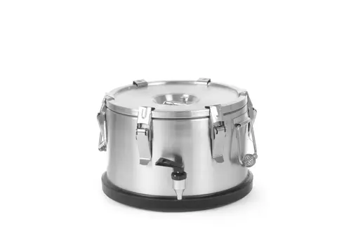  HorecaTraders Insulated portable container | 10 L | 18/8 stainless steel | With tap | Stackable | 33x(h)22 cm 