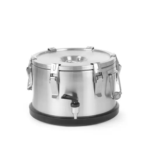  HorecaTraders Conteneur portable isotherme | 10 L | Acier inoxydable 18/8 | Avec robinet | Empilable | 33 x (h) 22 cm 