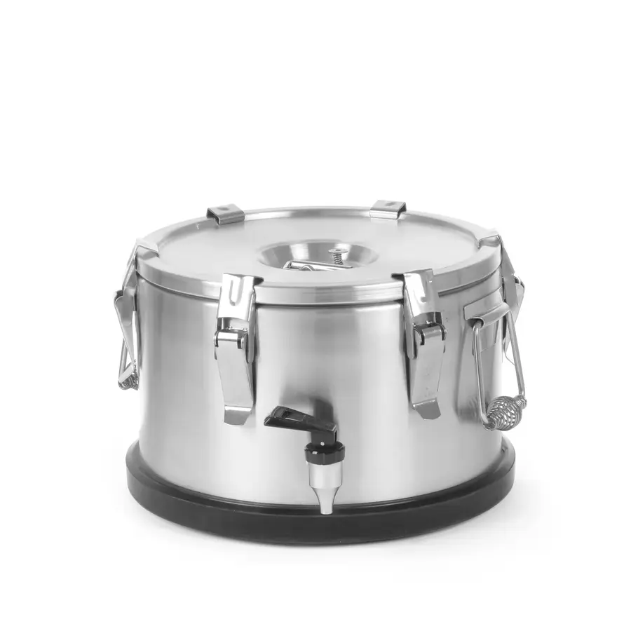 Conteneur portable isotherme | 10 L | Acier inoxydable 18/8 | Avec robinet | Empilable | 33 x (h) 22 cm