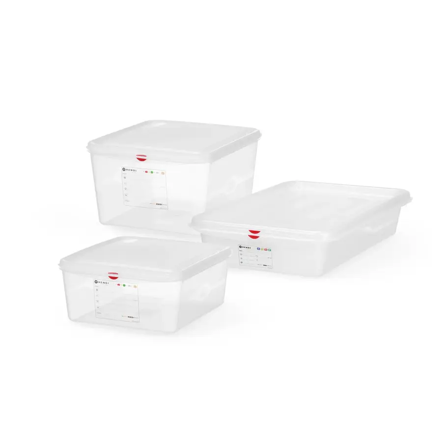 Container GN 2/3 | Polypropyleen | Stapelbaar | Met deksel | 3 formaten