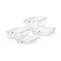 Conteneur GN 1/1 | Polypropylène | Empilable | Avec couvercle | 4 tailles