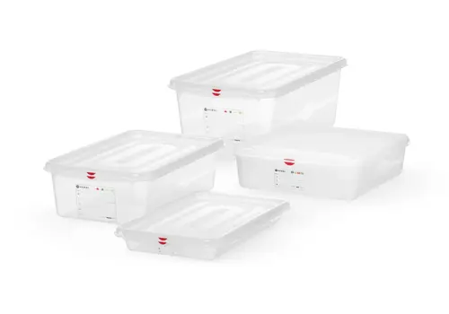  HorecaTraders Container GN 1/1 | Polypropyleen | Stapelbaar | Met deksel | 4 formaten 