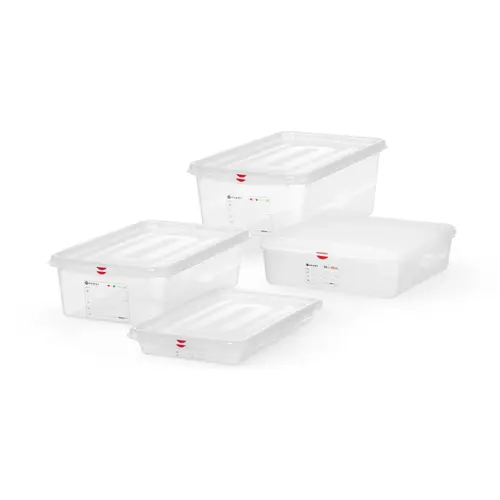  HorecaTraders Container GN 1/1 | Polypropylene | Stackable | With lid | 4 sizes 