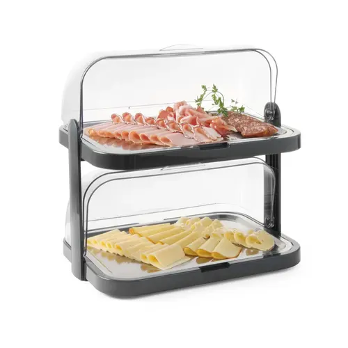  HorecaTraders Cooling display | With roll top | Double | 4 cooling elements | 44x32x (H) 44cm 