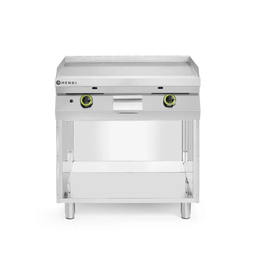 Grill plate | Smooth | Gas | On base cabinet | 3 sides closed | 80x70x(h)90cm