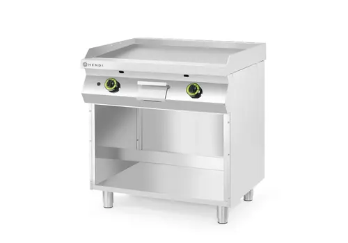  HorecaTraders Plaque de cuisson | Lisse | Gaz | Sur meuble bas | 3 côtés fermés | 80 x 70 x (h) 90 cm 