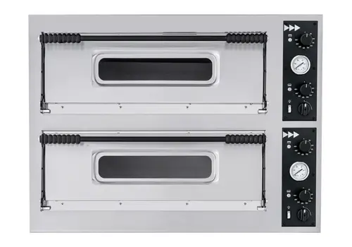  HorecaTraders Pizzaofen | Feuerfeststeine | Edelstahl | Analog | 100 x 84,4 x (H) 74,5 cm 