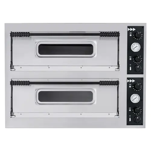  HorecaTraders Pizza oven | Fire bricks | Stainless steel | Analog | 100x84.4x(h)74.5cm 
