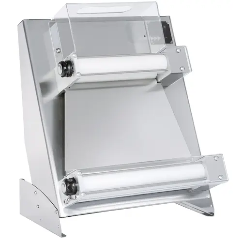  HorecaTraders Pizzateigroller | Elektrisch | Einfache Bedienung per Knopfdruck | HDPE & Edelstahl | 58,5 x 43,5 x (H) 71,5 cm 