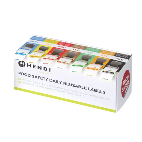  HorecaTraders Voedselveiligheid stickers | Met dispenser | 1000 stuks | 24x8x(H)10cm 