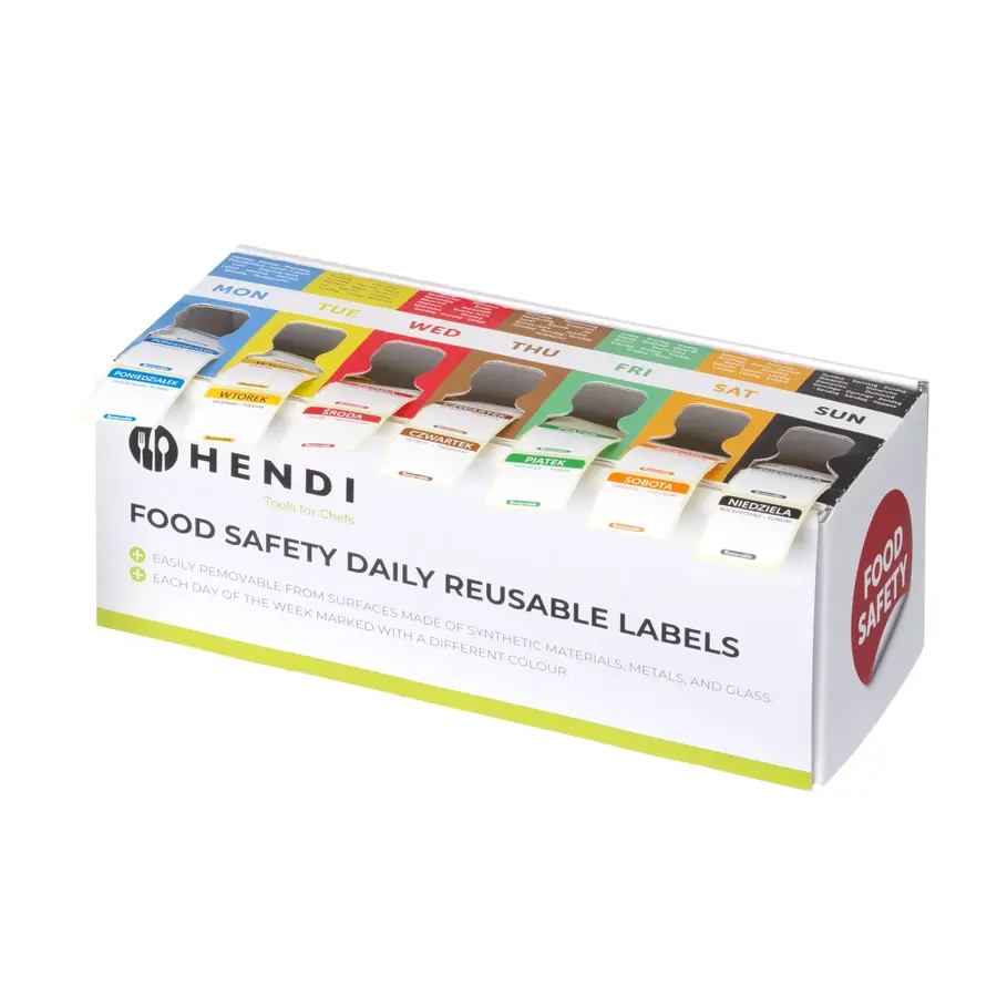 Voedselveiligheid stickers | Met dispenser | 1000 stuks | 24x8x(H)10cm