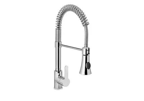  HorecaTraders Flächenbündige Armatur | Ausziehbar | Schwenkbarer Auslauf | 445 mm Armaturenhöhe 