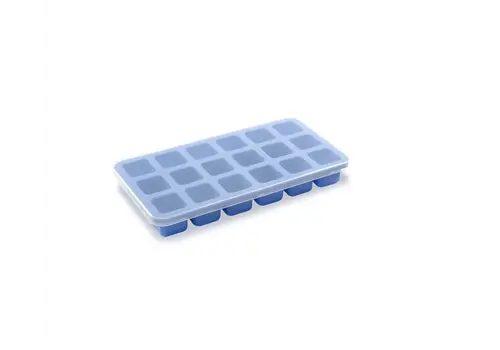  HorecaTraders Ice cube tray | With lid | Silicone | 21.7x11.4x(H)3cm 
