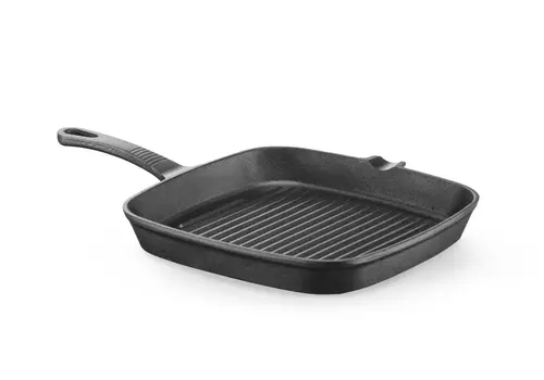  Hendi Poêle à griller en fonte | 230 x 230 x (H) 25 mm | 220 °C 