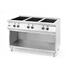 HorecaTraders Plaque à induction | 6 zones de cuisson | Structure en acier inoxydable | 120 x 70 x 89 cm (h)