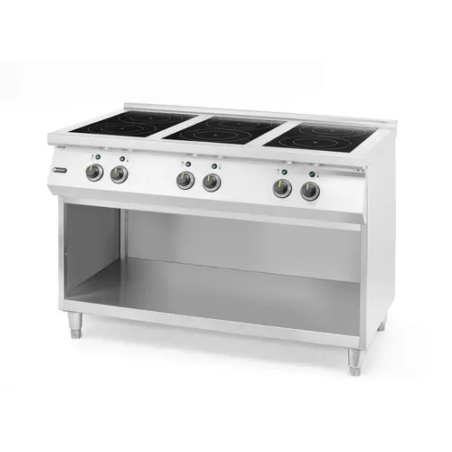  HorecaTraders Induction hob | 6 cooking zones | Stainless steel frame | 120x70x(h)89cm 