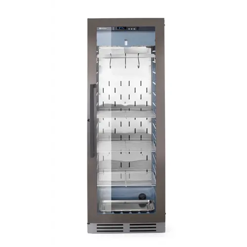  HorecaTraders Dry aging kast | 3 planken | Zoutbak | RVS | 59,5x76x(H)172cm 