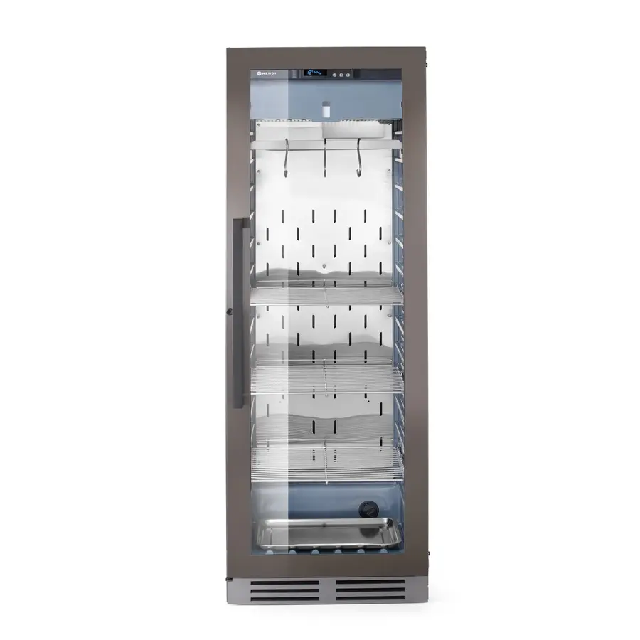 Dry aging kast | 3 planken | Zoutbak | RVS | 59,5x76x(H)172cm