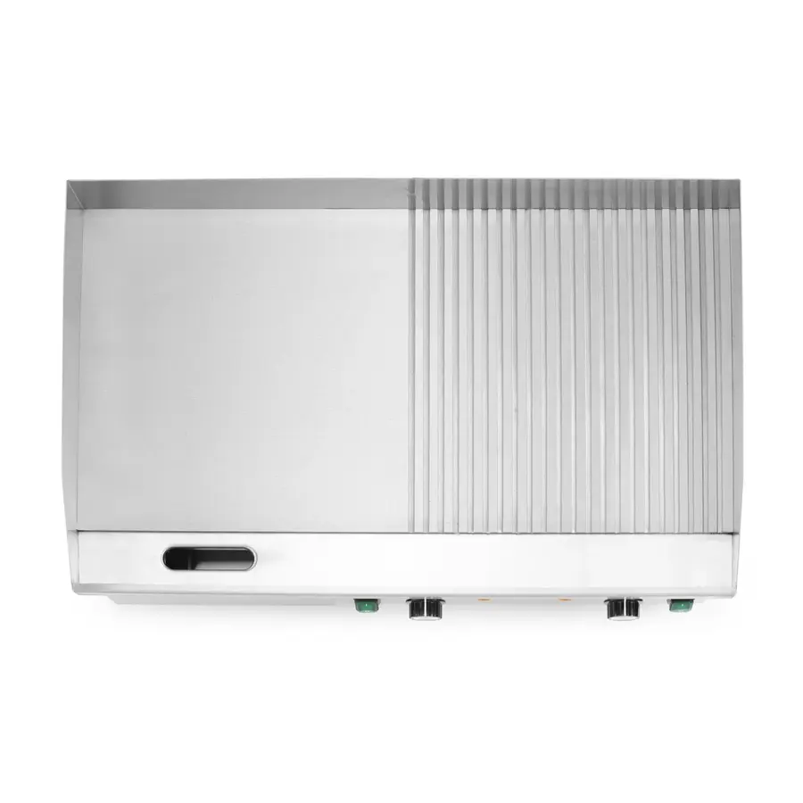 Plaque de cuisson | Moitié plate, moitié striée | Acier trempé | 72 x 46 x (h) 24,1 cm