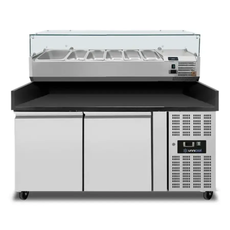 Pizza workbench | 390L | 2 doors (600x400) | +2°C/+8°C | Forced | 1510x800x850/990(h)mm