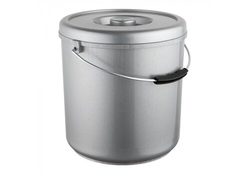  HorecaTraders Bucket | With lid | Gray | Handle | Polypropylene | 4 sizes 