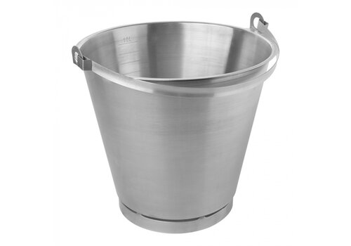  HorecaTraders Bucket | Liter designation | Stainless steel | 10L 