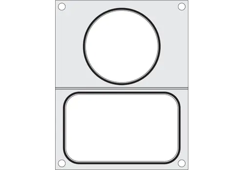  HorecaTraders Cadre de scellage pour scelleuse de barquettes | 1 x 178 x 113 mm, 1 x ø 115 mm 