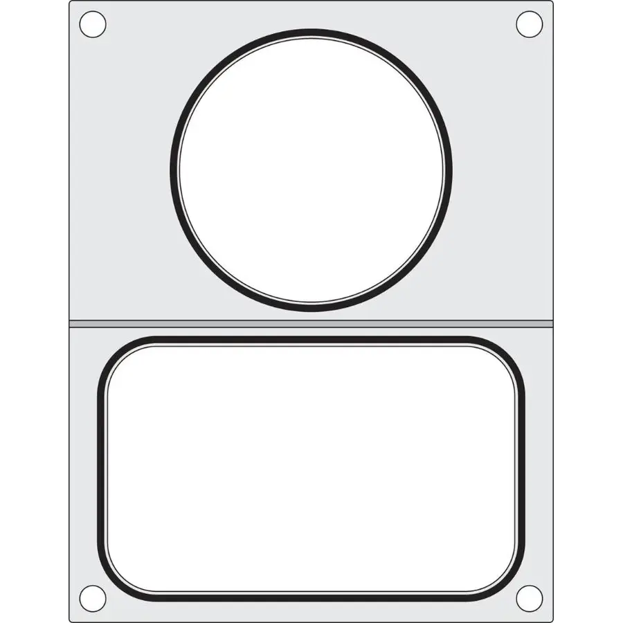 Siegelrahmen für Traysealer | 1x 178x113mm, 1x ø115mm