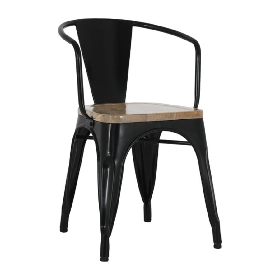 Bolero Armchairs | Wooden Seat | Black/Gray