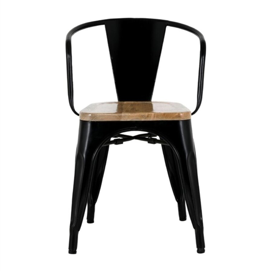 Bolero  Armstoelen | Houten Zitting | Zwart/Grijs