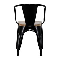 Fauteuils Bolero | Assise en bois | Noir/Gris
