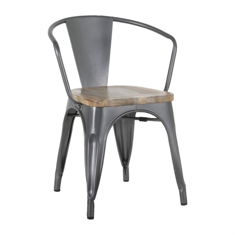 Fauteuils Bolero | Assise en bois | Noir/Gris