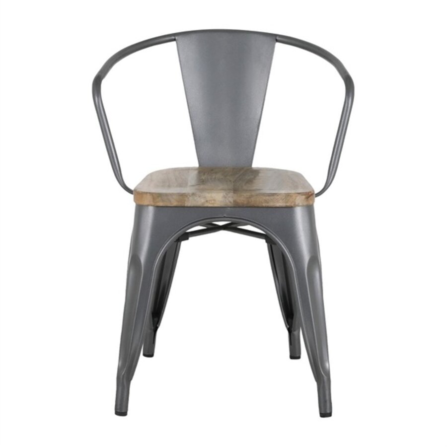 Bolero Armchairs | Wooden Seat | Black/Gray
