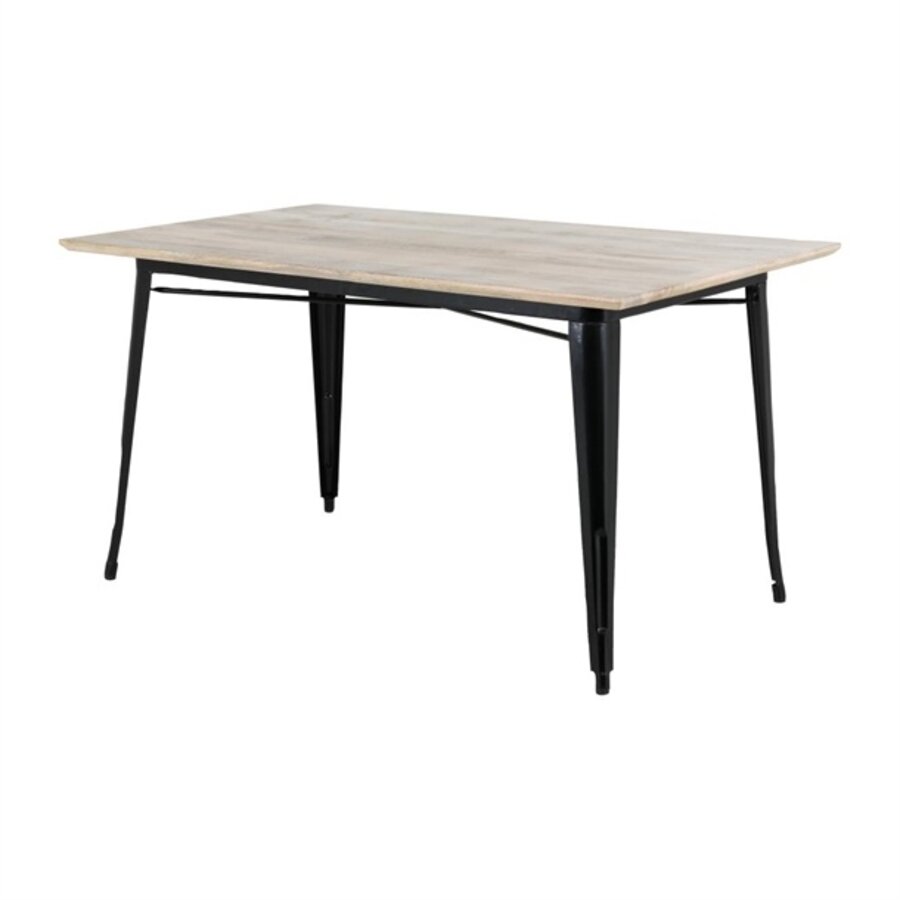 Bolero | Eettafel Mangohouten Blad | Zwarte Poot | 1450mm