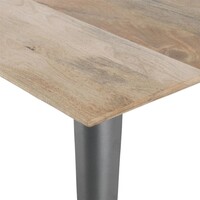Bolero | Eettafel Mangohouten Blad | Zwarte Poot | 1450mm