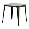 Bolero Bolero Dining Table | Mango Wood Slat Top | Black Leg 650mm