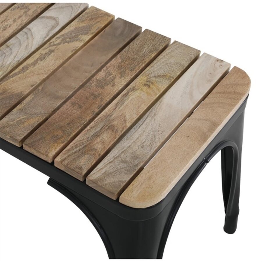 Bolero Bank | Latten Mangohout | Zwart 850 mm (2 stuks)