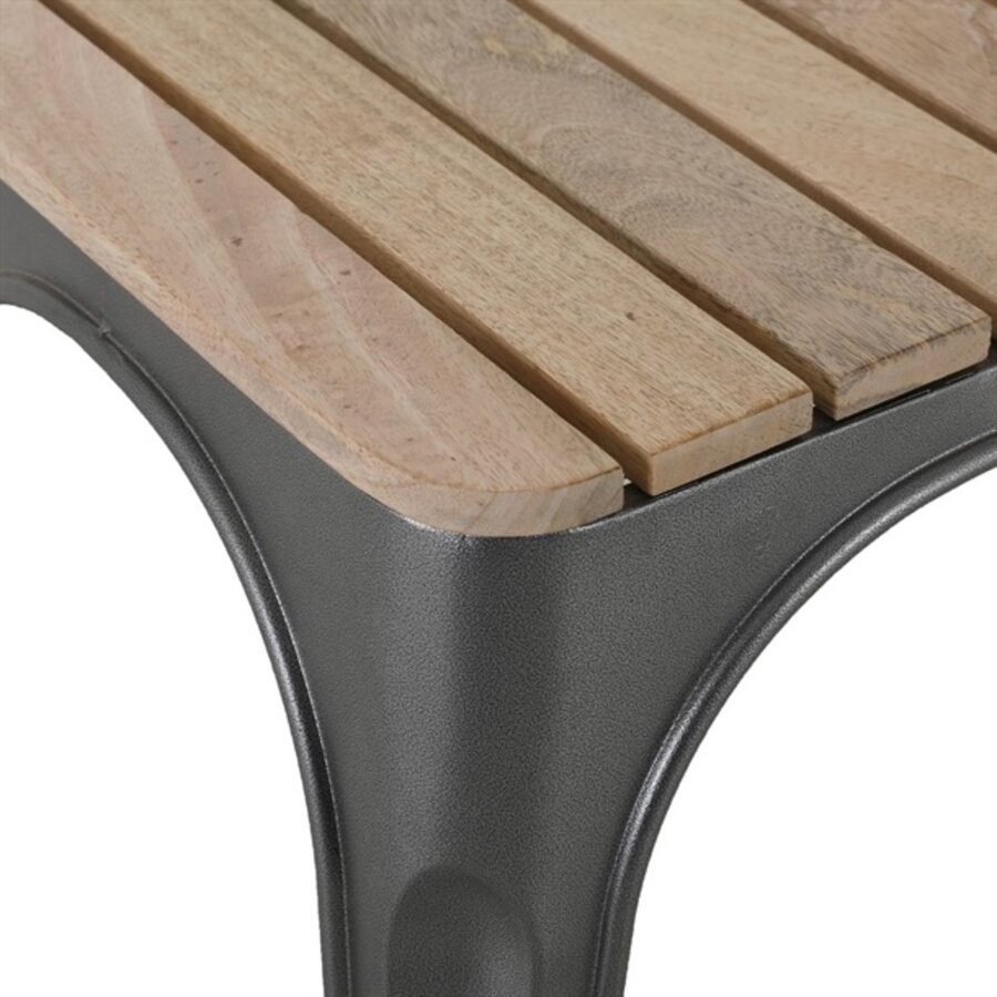 Bolero-Bank | Lattenrost aus Mangoholz | Schwarz 850 mm (2 Stück)