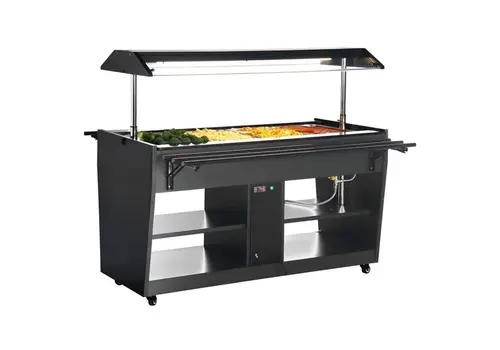  HorecaTraders Warmhoud Buffet | Zwart | 4x 1/1GN | 135,6(h) x 105,8(b) x 74(d)cm 