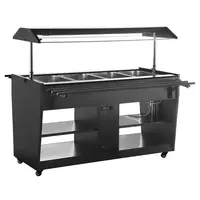 Buffet chauffant | Noir | 4 x 1/1GN | 135,6 (h) x 105,8 (l) x 74 (p) cm