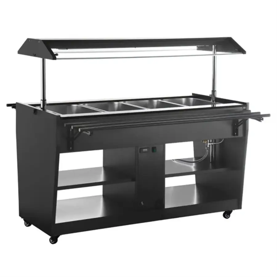 Warmhaltebuffet | Schwarz | 4 x 1/1GN | 135,6 (H) x 105,8 (B) x 74 (T) cm